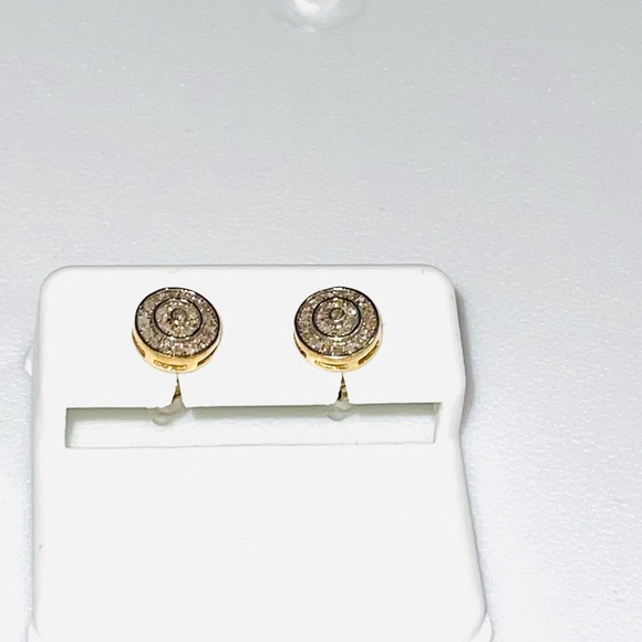 10k REAL Gold Natural REAL Diamond earring FREE Appraisal not plated not cz SALE - Picture 8 of 9